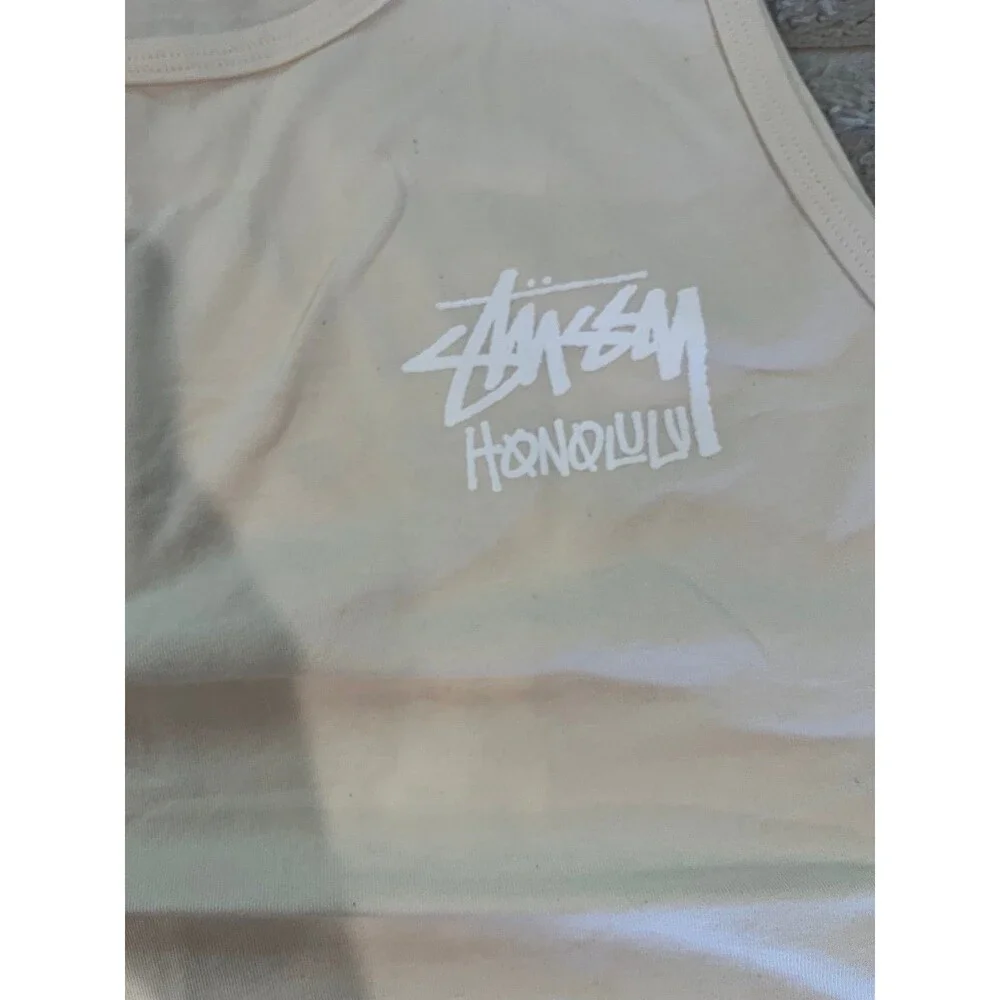 Stüssy Honolulu Tank Top – Men’s 2XL (Size Tag Cut) – Rare Discontinued – Cream/
